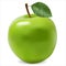 Green ripe apple photorealistic