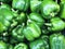 Green ripe bell peppers consist of capsaicin compound, Green chilli texture or background, sell in market shelf for ingrediant.