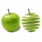 Green ripe juicy apple and its peel