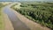 Green river meadows in floodplain