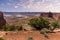 The Green river meanders around mesas and buttes in Canyonlands national park