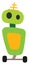 A green robot vector or color illustration