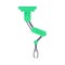 Green robotic arm with fastening to the ceiling. Vector illustration on white background.