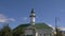 Green roof og muslim mosque tower in Kazan city Tatarstan Russia.