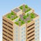 Green roofs, roof garden, eco roof. Flat 3d vector isometric illustration of eco roof.