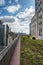 Green Rooftop Garden and New York City Skyscrapers