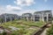 green rooftops with solar panels, providing clean energy for the building