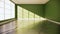 Green room interior - Empty room of natural stone granite floor.3D rendering