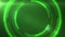 Green rotating HUD circles in space. Seamless loop.