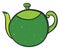 Green round teapot, illustration, vector