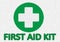 Green round with white cross First Aid Kit Sign, healthcare and hospital symbol icon isolated in white background. For risk assess