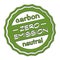 Green round zero emission carbon neutral rubber stamp print