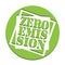 Green round zero emission label or stamp