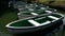 Green rowboats