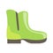 Green Rubber Boot, Isolated Footwear Flat Icon, Shoes Store Assortment Item