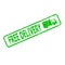 Green rubber stamp free delivery cargo