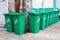 Green rubbish bins