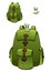 Green rucksack with a cute grin