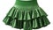 Green Ruffled Skirt With Dream-like Quality And Glossy Finish