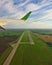 Green runway aerial view