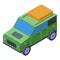 Green safari jeep icon isometric vector. Car 4x4