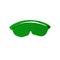 Green Safety goggle glasses icon isolated on transparent background.