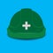 Green Safety helmet icon.