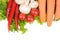 Green salad carrot musrooms pepper