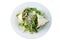 Green salad and cheese with papadum