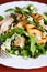 Green salad with pears and grilled