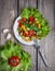 Green salad on the table