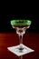 Green salt rim margarita glass