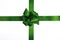 Green satin ribbon and bow