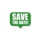 Green Save the date! sign icon