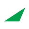 Green scalene triangle basic simple shapes isolated on white background, geometric scalene triangle icon, 2d shape symbol scalene