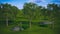 Green Scenery Landscape Nature Trees Fields On A Sunny Day 3D Illustration