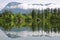 Green scenery and reflections on lake Odensee in Pichl Kainisch, Bad Aussee, Salzkammergut, Styria, Austria, Europe