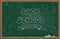 Green school blackboard with chalk hand drawn Back to School Super Sale text. Vector illustration.