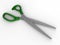 Green scissors isolated