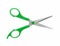 Green scissors isolated on a white background