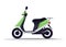 Green scooter semi flat RGB color vector illustration