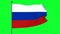 Green screen 3D Illustration of The flag of the Russian Federation is a tricolour flag consisting of three equal horizontal fields