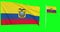 Green screen Ecuador two flags waving ecuadorian flagpole animation 3d chroma key