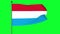 Green screen of The flag of Luxembourg is an equal horizontal stripes tricolour of red, white and light blue,