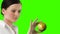 Green Screen Footage of a woman holding a Globe