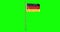 Green screen hiper realistic loop flag of Germany with flagpole waving in the wi