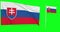 Green screen hiper realistic of Slovakia two flags waving in the wind slovakian flagpole fluttering with highly detailed fabric te