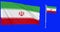 Green screen Iran two flags waving iranian flagpole animation 3d chroma key