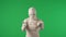 Green screen isolated chroma key photo capturing a mummy giving a thumbs up, encouraging and recommending the product.