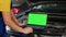 Green screen laptop car parts ordering